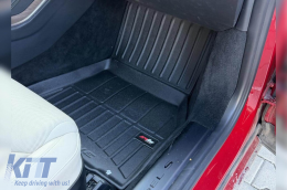 Specific rubber mats suitable for Tesla Model S Liftback after 2021, 3-piece set, black color, with 24-month warranty-image-6223742