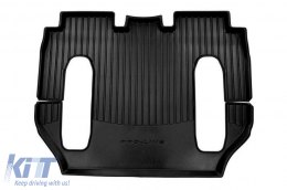 Specific rubber mats suitable for Tesla Model X after 2015 for the 6-seat version, 3-piece set, black color, with 24-month warranty-image-6221687