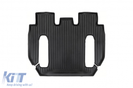 Specific rubber mats suitable for Tesla Model X after 2022, 6 seats, 3-piece set, black color, with 24-month warranty from Frogum 3D ProLine series.-image-6223884