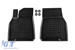 Specific rubber mats suitable for Tesla Model Y 2020-2025, 3-piece set, black color-image-6216821