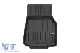 Specific rubber mats suitable for Tesla Model Y 2020-2025, 3-piece set, black color, with 24-month warranty from Frogum 3D ProLine series.-image-6223492
