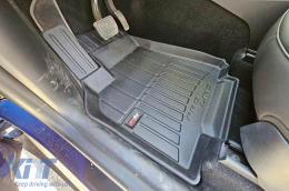 Specific rubber mats suitable for Tesla Model Y 2020-2025, 3-piece set, black color, with 24-month warranty from Frogum 3D ProLine series.-image-6223495