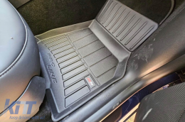 Specific rubber mats suitable for Tesla Model Y 2020-2025, 3-piece set, black color, with 24-month warranty from Frogum 3D ProLine series.-image-6223497