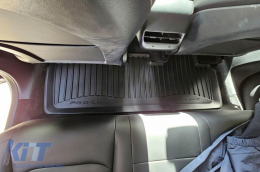 Specific rubber mats suitable for Tesla Model Y 2020-2025, 3-piece set, black color, with 24-month warranty from Frogum 3D ProLine series.-image-6223499