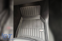 Specific rubber mats suitable for Tesla Model Y 2020-2025, 3-piece set, black color, with 24-month warranty from Frogum 3D ProLine series.-image-6223501