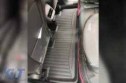 Specific rubber mats suitable for Tesla Model Y 2020-2025, 3-piece set, black color, with 24-month warranty from Frogum 3D ProLine series.-image-6223502