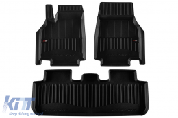 Specific rubber mats suitable for Tesla Model Y after 2025, 3-piece set, black color, with 24-month warranty-image-6224360