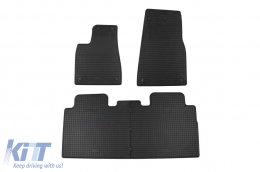 Specific rubber mats suitable for Tesla X after 2015, 4-piece set, black color - ABFMT6018866