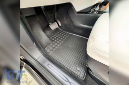 Specific rubber mats suitable for Tesla X after 2015, 4-piece set, black color-image-6229256