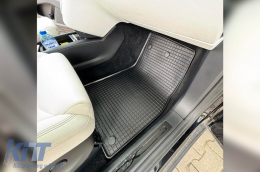 Specific rubber mats suitable for Tesla X after 2015, 4-piece set, black color-image-6229257