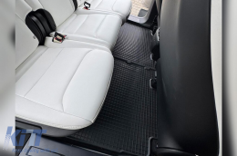 Specific rubber mats suitable for Tesla X after 2015, 4-piece set, black color-image-6229258
