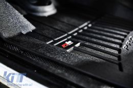 Specific rubber mats suitable for Toyota Auris II, Auris II Hybrid 2012-2018, 4-piece set, black color, with 24-month warranty-image-6222566