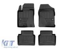 image-78-Specific rubber mats suitable for Toyota Avensis 2003-2009, 4-piece set, black color, with 24-month warranty