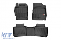 Specific rubber mats suitable for Toyota Camry 2011-2019, 4-piece set, black color, with 24-month warranty from Frogum 3D ProLine series. - ABFMT6017900