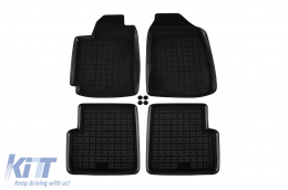 Specific rubber mats suitable for Toyota Corolla 2000-2007, 4-piece set, black color - ABFMT6016256