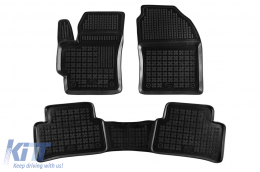 Specific rubber mats suitable for Toyota Corolla hatchback, Hybrid after 2018, 3-piece set, black color - ABFMT6016272