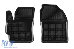 Specific rubber mats suitable for Toyota Corolla hatchback, Hybrid after 2018, 3-piece set, black color-image-6215255
