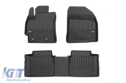 image-29-Specific rubber mats suitable for Toyota Corolla XI E160 2013-2019, 4-piece set, black color, with 24-month warranty