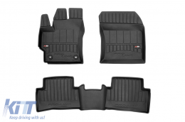 Specific rubber mats suitable for Toyota Corolla Hatchback, Hybrid after 2018, 3-piece set, black color, with 24-month warranty - ABFMT6017945