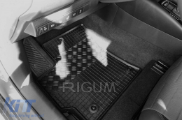 Specific rubber mats suitable for Toyota Corolla, Corolla Hybrid after 2018, Suzuki Swace after 2021, 4-piece set, black color-image-6249869