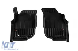 Specific rubber mats suitable for Toyota Hilux 2005-2015 Pickup from Frogum 3D ProLine series, 3-piece set, black color, with 24-month warranty-image-6223897