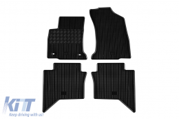 Specific rubber mats suitable for Toyota Hilux after 2016 with double cab, 4-piece set, black color-image-6249509