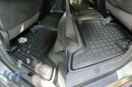 Specific rubber mats suitable for Toyota Land Cruiser J120 2002-2009, 3-piece set, black color-image-6215115