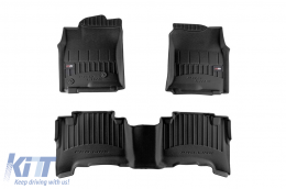 Specific rubber mats suitable for Toyota Land Cruiser J120 2002-2009, 3-piece set, black color, with 24-month warranty - ABFMT6017960