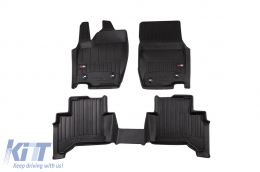 image-3-Specific rubber mats suitable for Toyota Land Cruiser J250, after 2024, 3-piece set, black color, with 24-month warranty