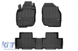 Specific rubber mats suitable for Toyota Rav4 2005-2012, 4-piece set, black color, with 24-month warranty-image-6221933