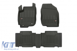 image-12-Specific rubber mats suitable for Toyota Rav4 2013-2019, 3-piece set, black color, with 24-month warranty from Frogum 3D ProLine series.