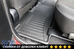 Specific rubber mats suitable for Toyota Rav4 2013-2019, 3-piece set, black color, with 24-month warranty from Frogum 3D ProLine series.-image-6222384