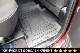 Specific rubber mats suitable for Toyota Rav4 2013-2019, 3-piece set, black color, with 24-month warranty from Frogum 3D ProLine series.-image-6222385