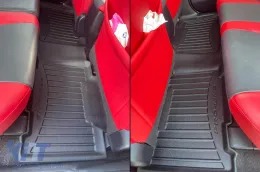 Specific rubber mats suitable for Toyota Rav4 2013-2019, 3-piece set, black color, with 24-month warranty from Frogum 3D ProLine series.-image-6222387