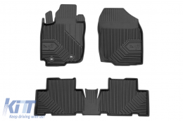 Specific rubber mats suitable for Toyota Rav4 2005-2012, 3-piece set, black color - ABFMT6018467