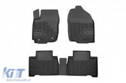 Specific rubber mats suitable for Toyota Rav4 Hybrid 2013-2019, 4-piece set, black color-image-6227096