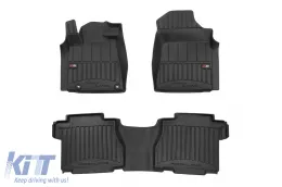 Specific rubber mats suitable for Toyota Tundra Crewmax 2010-2015, 3-piece set, black color, with 24-month warranty from Frogum 3D ProLine series-image-6222275