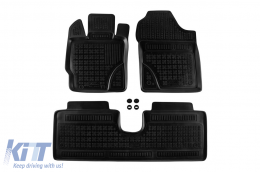 image-23-Specific rubber mats suitable for Toyota Yaris 2011-2019, 3-piece set, black color