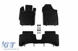 image-26-Specific rubber mats suitable for Toyota Yaris Hybrid 2012-2014, 3-piece set, black color