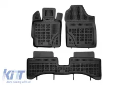 Specific rubber mats suitable for Toyota Yaris Hybrid 2014-2019, 3-piece set, black color-image-6215219