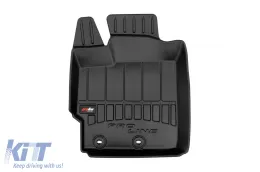 Specific rubber mats suitable for Toyota Yaris 2005-2011, 3-piece set, black color, with 24-month warranty-image-6221537