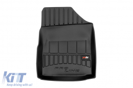 Specific rubber mats suitable for Toyota Yaris 2005-2011, 3-piece set, black color, with 24-month warranty-image-6221538