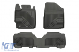 Specific rubber mats suitable for Toyota Yaris 2005-2011, 3-piece set, black color - ABFMT6018441