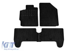 Specific rubber mats suitable for Toyota Yaris 2006-2010, 4-piece set, black color-image-6228806