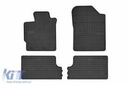 Specific rubber mats suitable for Toyota Yaris 2011-2019, 4-piece set, black color from Frogum El Toro series - ABFMT6019184