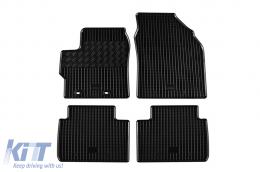 Specific rubber mats suitable for Toyota Yaris, Yaris Hybrid, Yaris Cross after 2020, Mazda 2 Hybrid after 2022, 4-piece set, black color-image-6249940