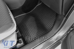 Specific rubber mats suitable for Toyota Yaris, Yaris Hybrid, Yaris Cross after 2020, Mazda 2 Hybrid after 2022, 4-piece set, black color-image-6249945