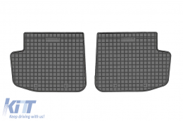 Specific rubber mats suitable for Toyota Yaris 1999-2005 with 3 doors, 4-piece set, black color-image-6250790