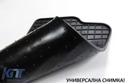 Specific rubber mats suitable for Toyota Yaris 1999-2005 with 3 doors, 4-piece set, black color-image-6250791