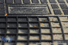 Specific rubber mats suitable for Toyota Yaris 1999-2005 with 3 doors, 4-piece set, black color-image-6250792